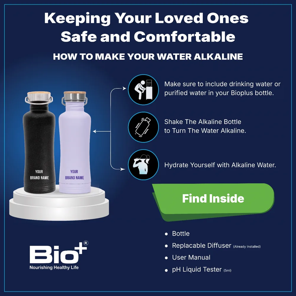 Alkaline stainless-steel bottle use and package information