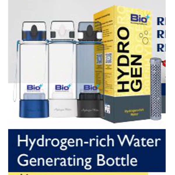 Bio+ hydrogen-rich water generating bottle in Blue, White and Black